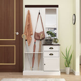 FUFU&GAGA Hall Tree Modern 35.4-in White Composite Hall Tree