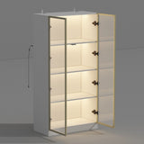 FUFU&GAGA Contemporary/Modern White Curio Cabinet with Wine Storage