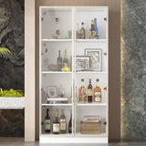 FUFU&GAGA Contemporary/Modern White Curio Cabinet with Wine Storage