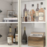 FUFU&GAGA Contemporary/Modern White Curio Cabinet with Wine Storage