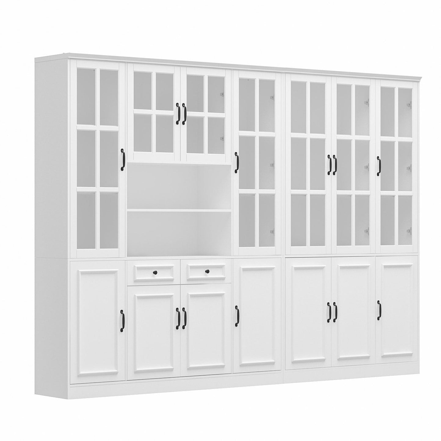 FUFU&GAGA Contemporary/Modern White China Cabinet with Wine Storage
