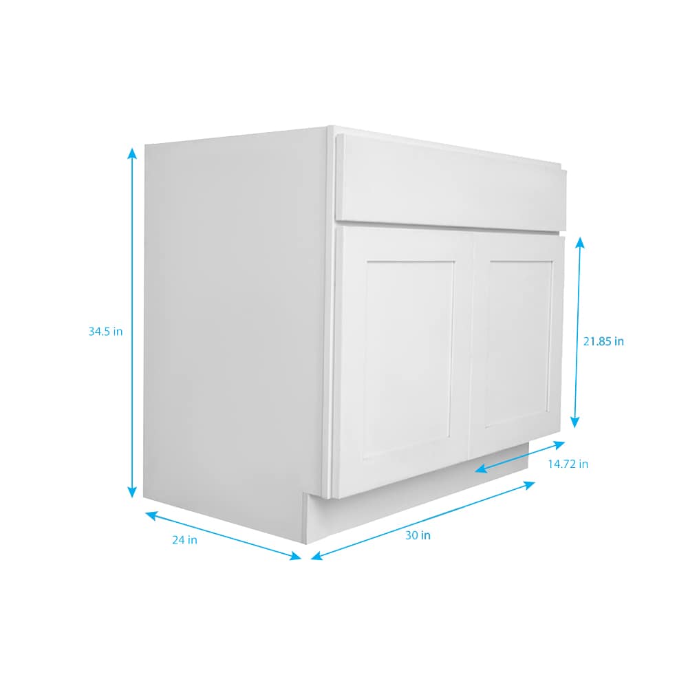 RELIABILT Fairplay 30-in W x 34.5-in H x 24-in D White 1-Drawer Base Ready To Assemble Plywood Cabinet (Recessed Panel Shaker Door Style)