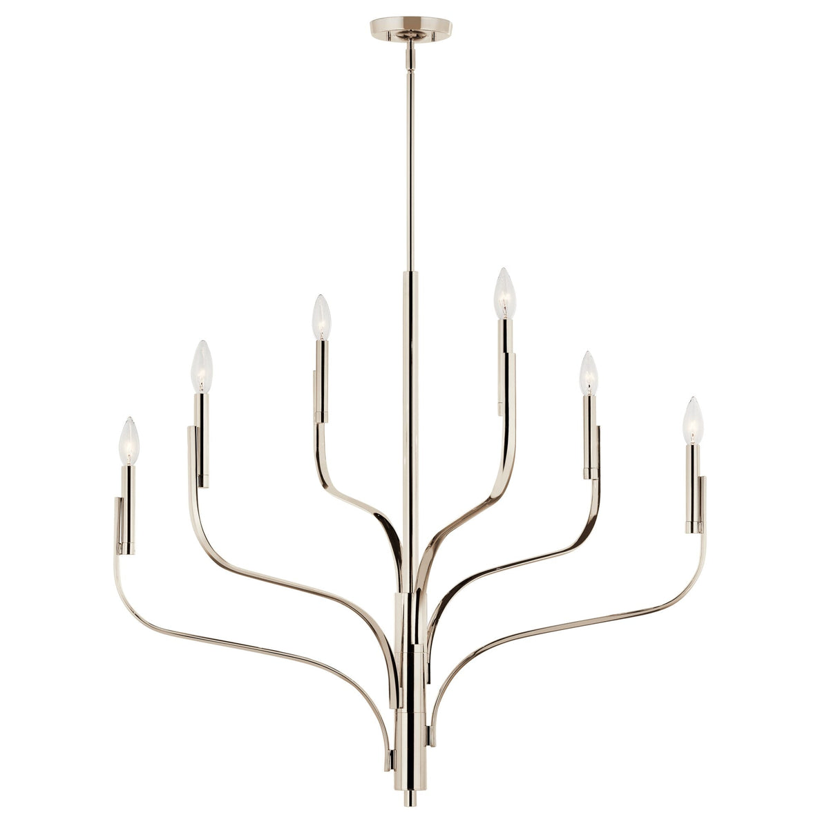 Kichler Livadia 6-Light Polished Nickel Modern/Contemporary Bare Bulb Chandelier