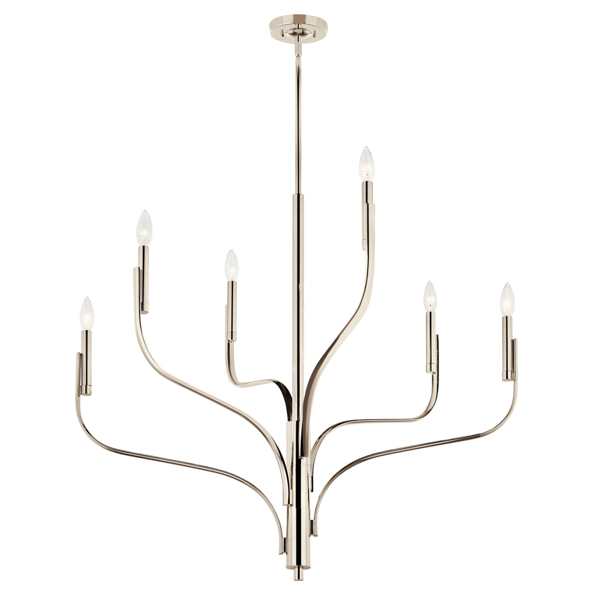 Kichler Livadia 6-Light Polished Nickel Modern/Contemporary Bare Bulb Chandelier