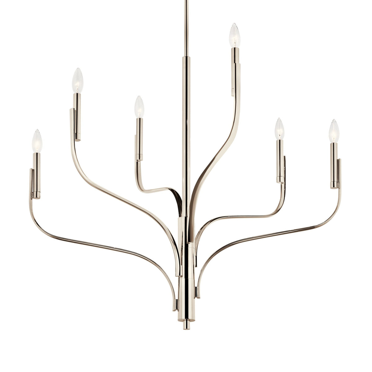 Kichler Livadia 6-Light Polished Nickel Modern/Contemporary Bare Bulb Chandelier