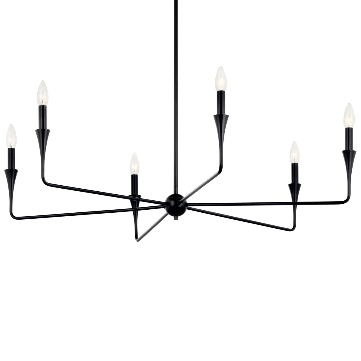 Kichler Alvaro 6-Light Black Modern/Contemporary Bare Bulb Chandelier