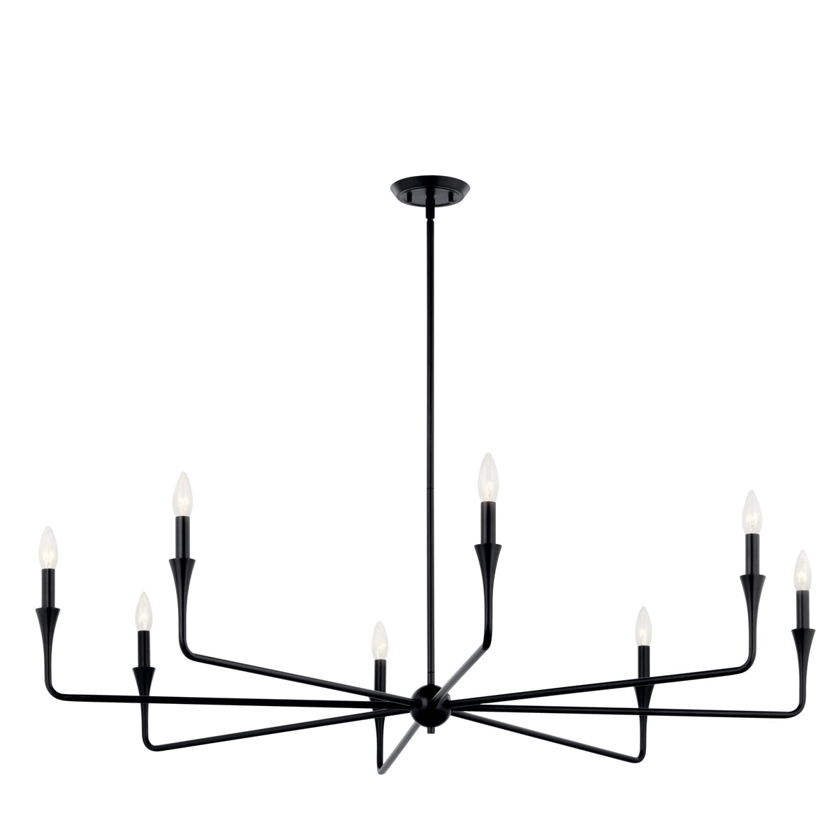 Kichler Alvaro 8-Light Black Modern/Contemporary Bare Bulb Chandelier