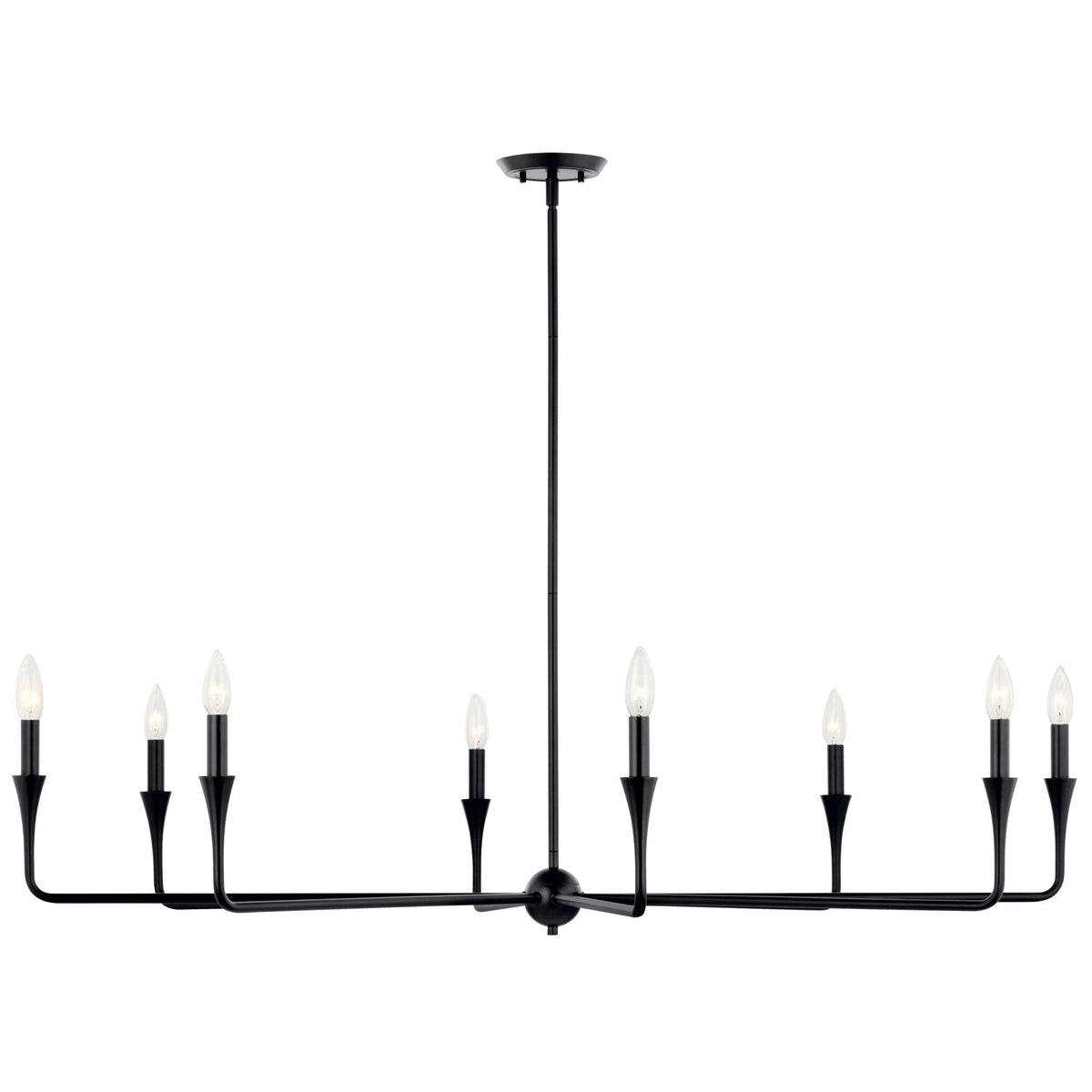 Kichler Alvaro 8-Light Black Modern/Contemporary Bare Bulb Chandelier