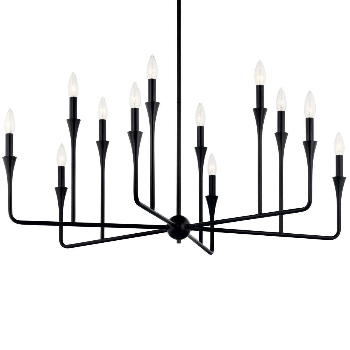 Kichler Alvaro 12-Light Black Modern/Contemporary Bare Bulb Chandelier