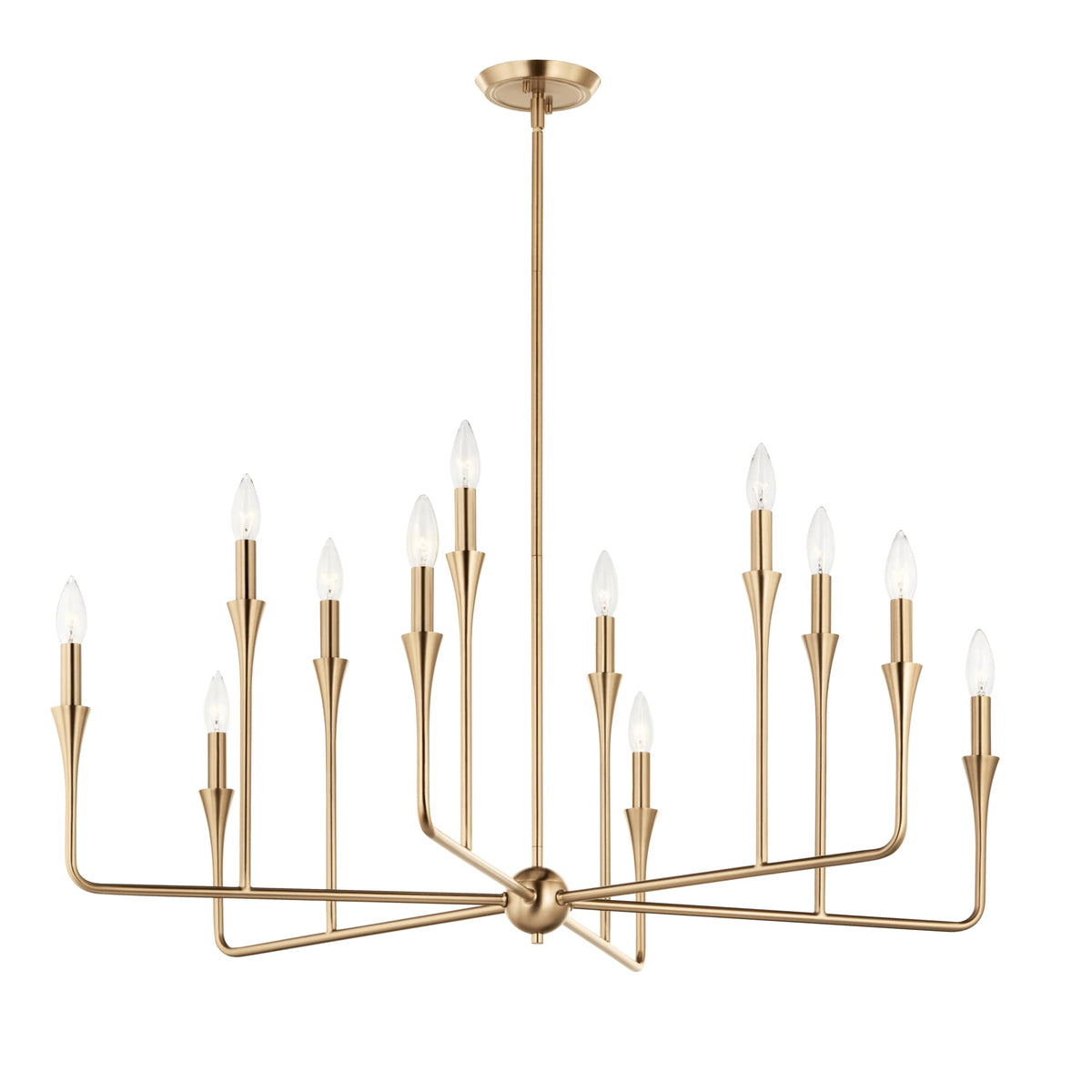 Kichler Alvaro 12-Light Gold Modern/Contemporary Bare Bulb Chandelier