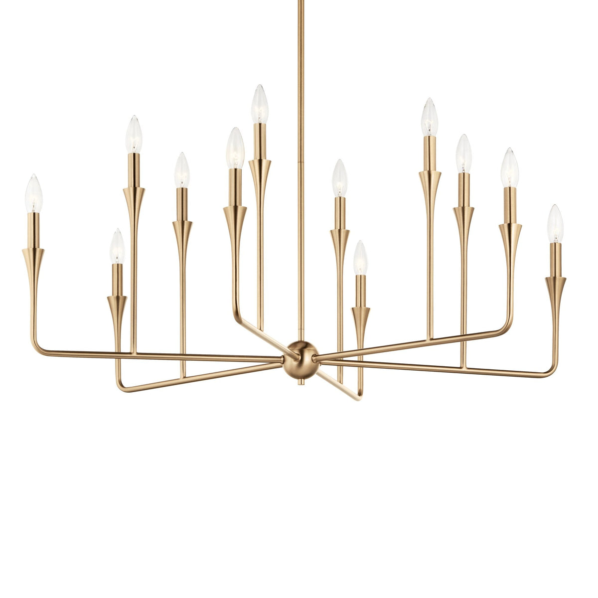 Kichler Alvaro 12-Light Gold Modern/Contemporary Bare Bulb Chandelier
