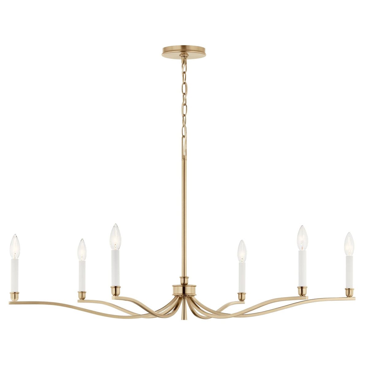 Kichler Malene 6-Light Gold Traditional Bare Bulb Chandelier