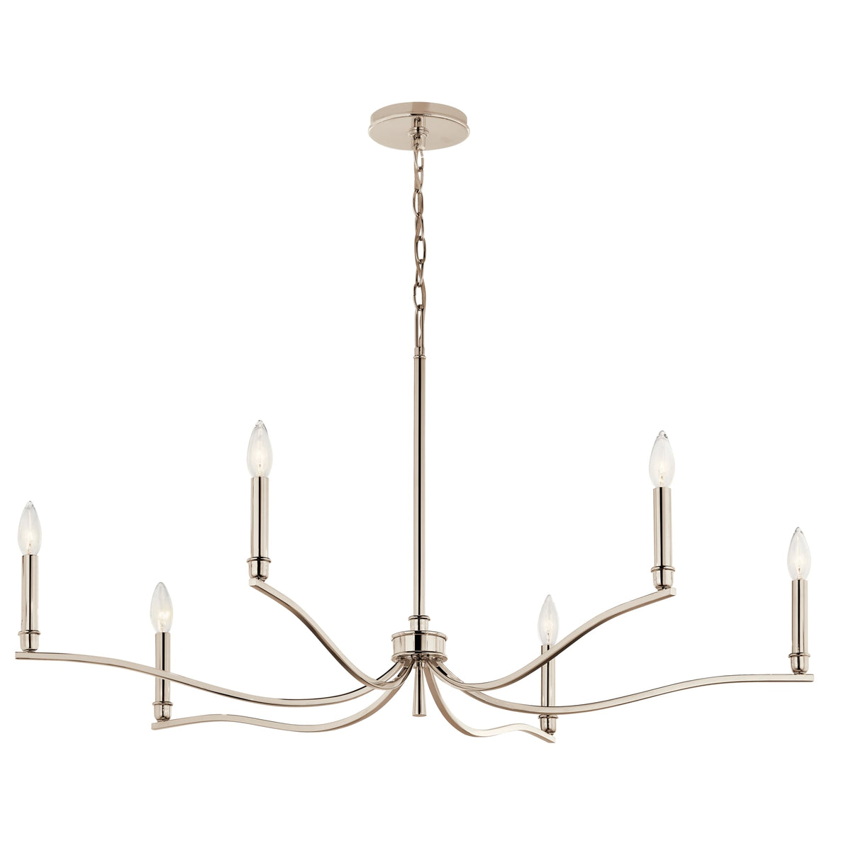 Kichler Malene 6-Light Polished Nickel Traditional Bare Bulb Chandelier