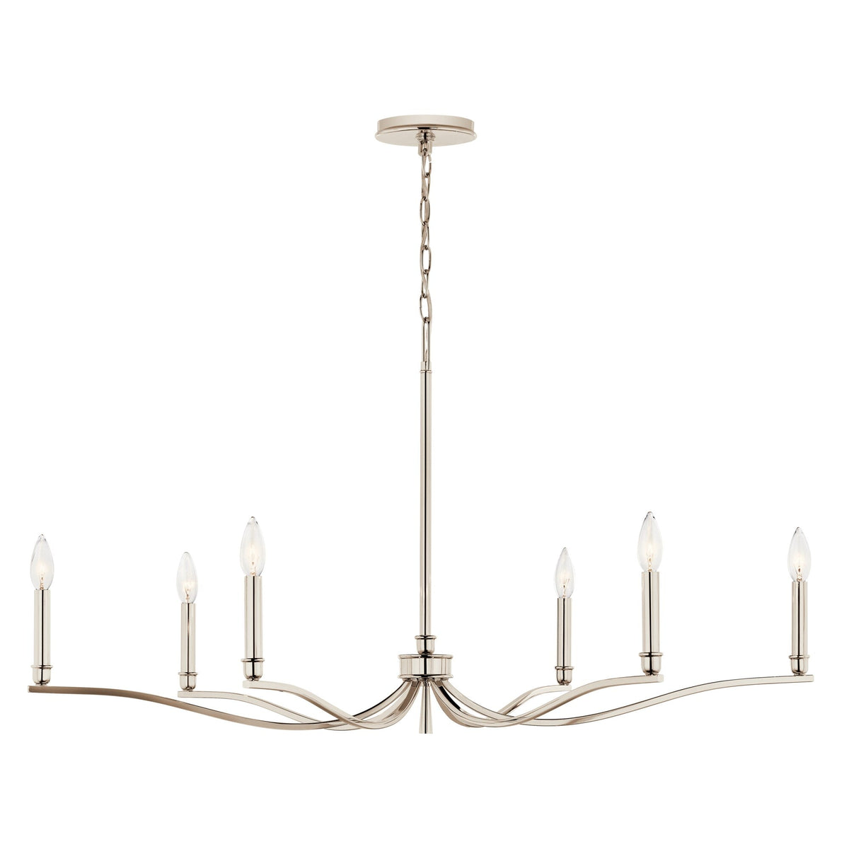 Kichler Malene 6-Light Polished Nickel Traditional Bare Bulb Chandelier