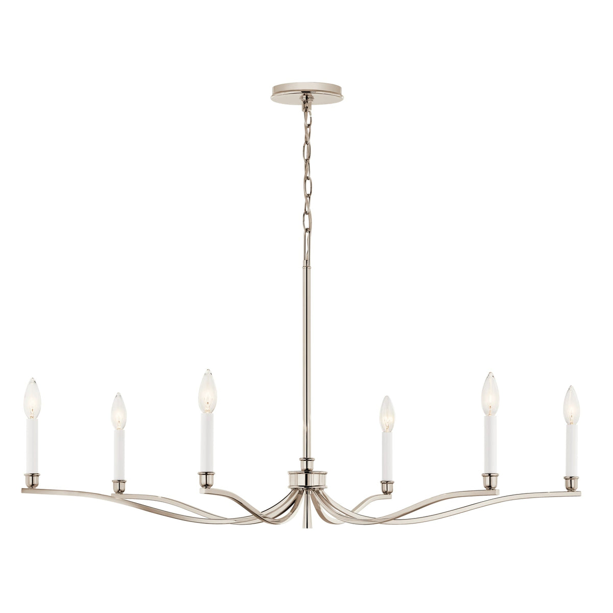 Kichler Malene 6-Light Polished Nickel Traditional Bare Bulb Chandelier