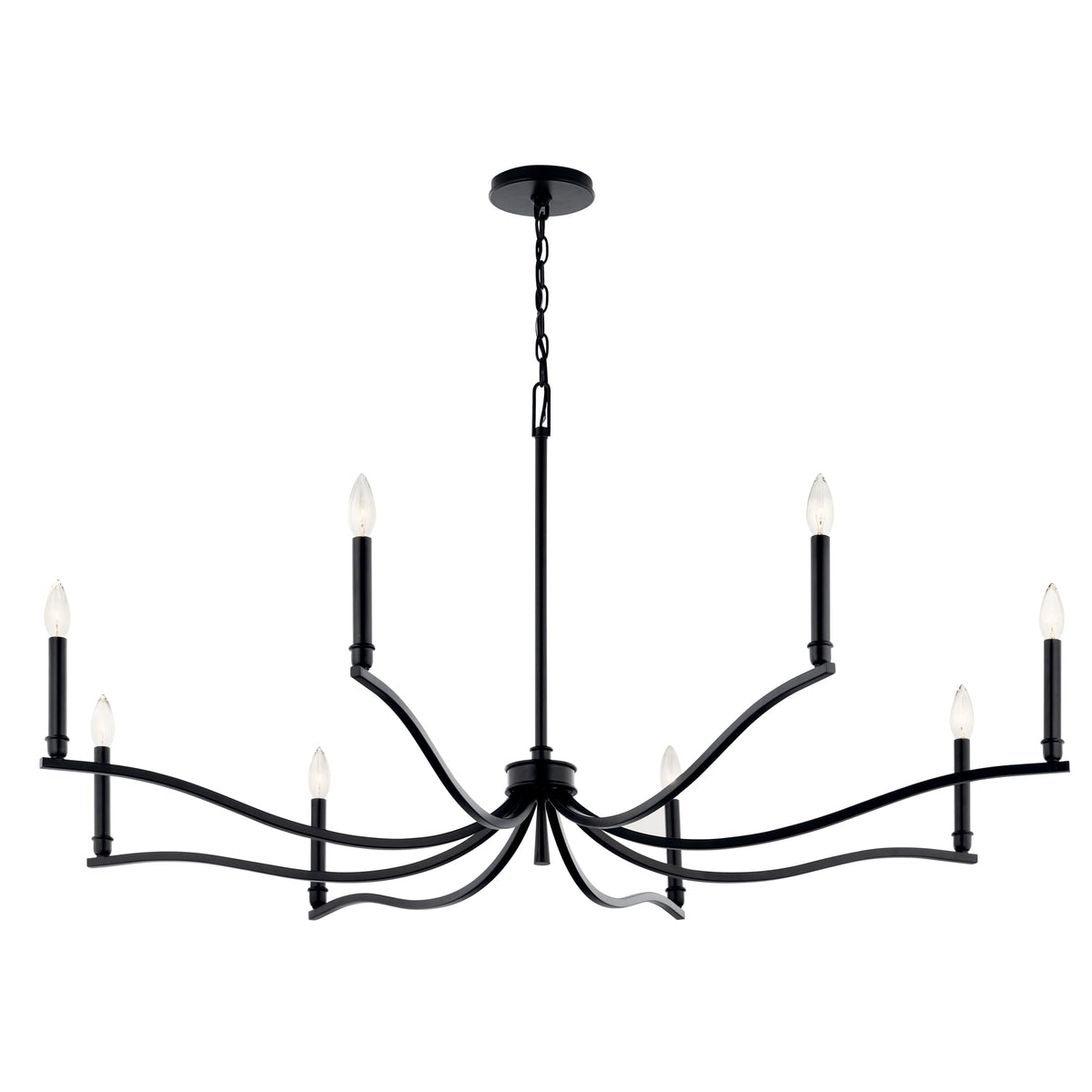 Kichler Malene 8-Light Black Traditional Bare Bulb Chandelier