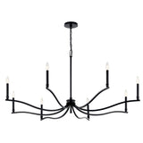 Kichler Malene 8-Light Black Traditional Bare Bulb Chandelier