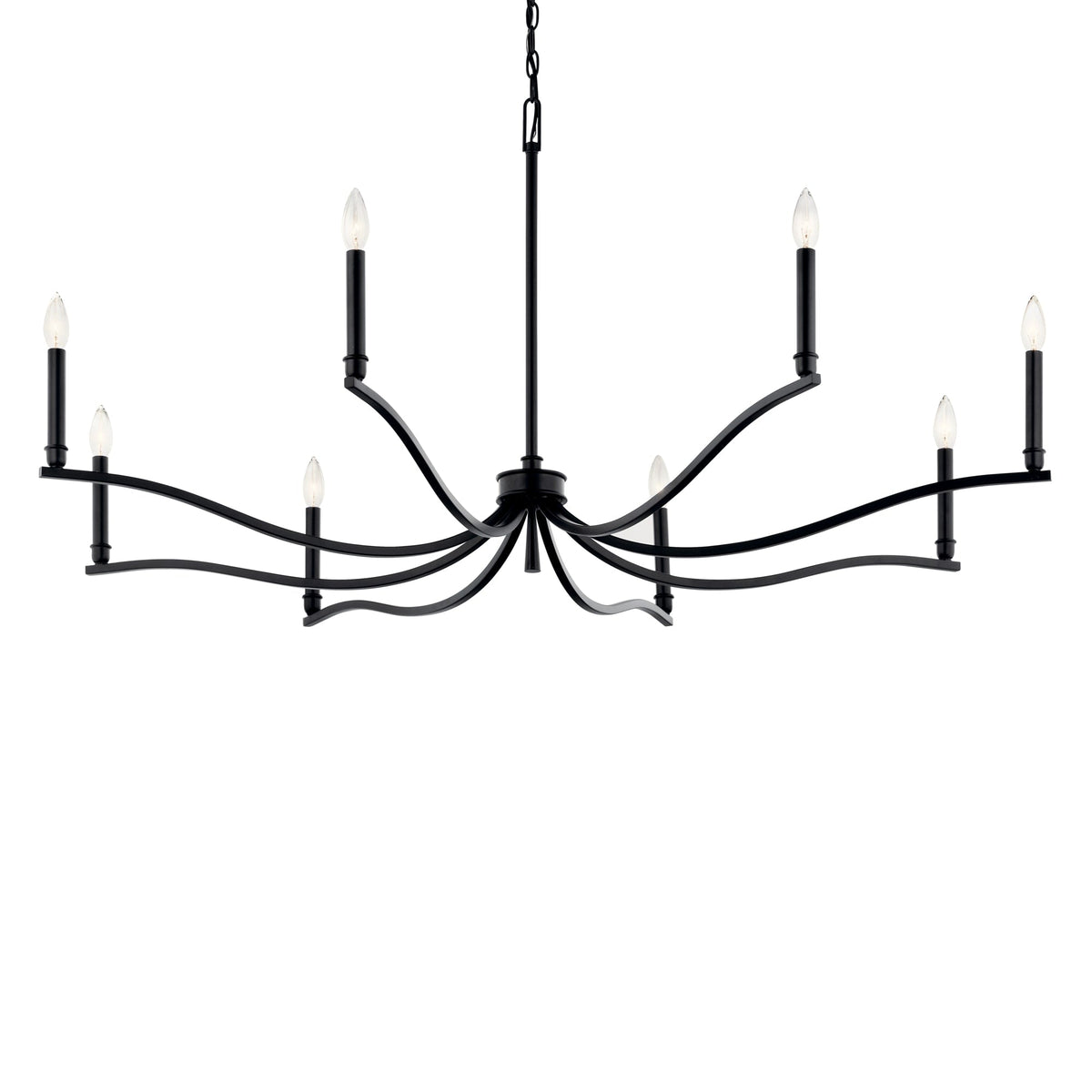 Kichler Malene 8-Light Black Traditional Bare Bulb Chandelier