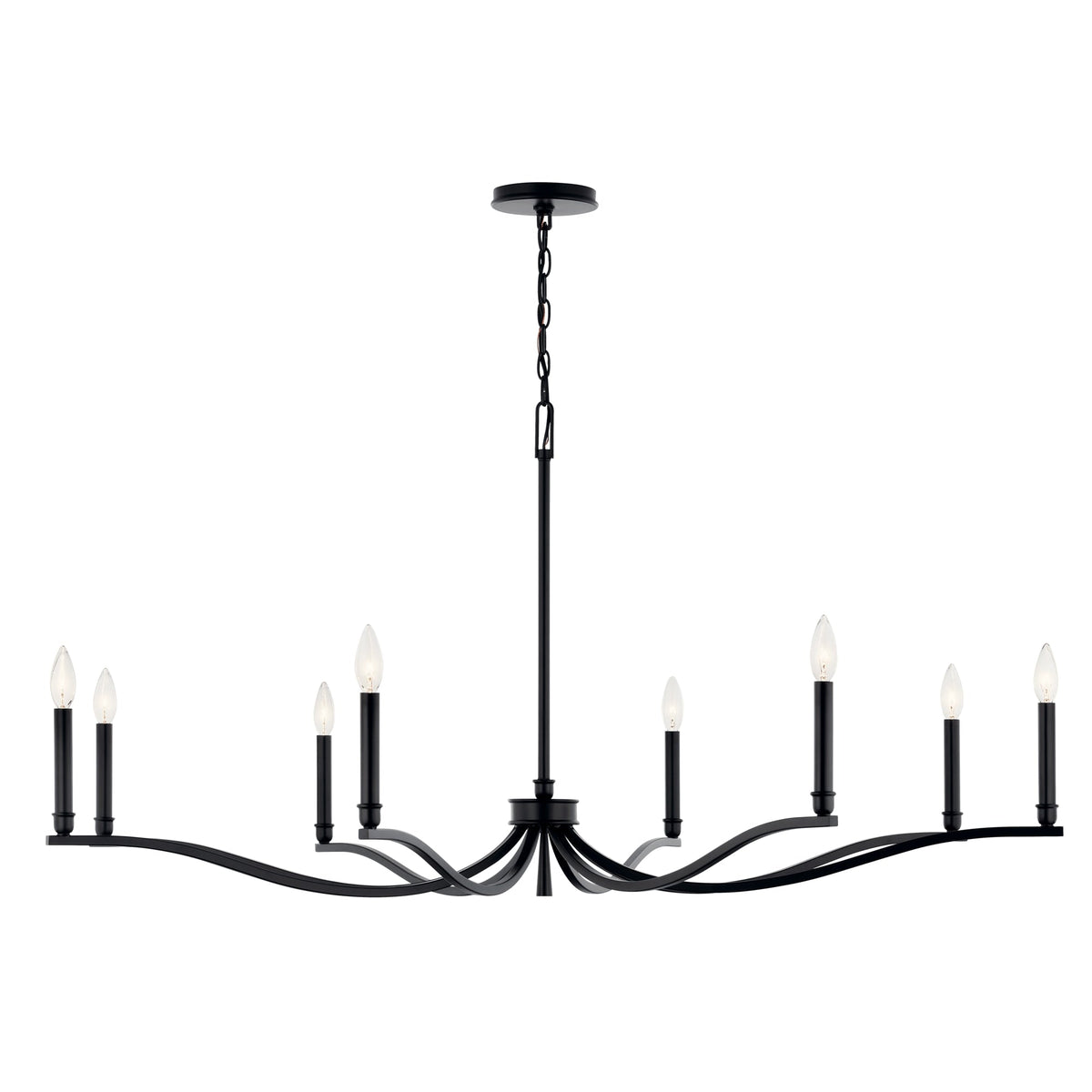 Kichler Malene 8-Light Black Traditional Bare Bulb Chandelier