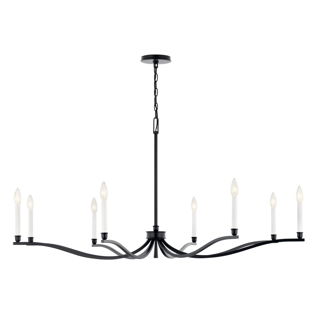 Kichler Malene 8-Light Black Traditional Bare Bulb Chandelier