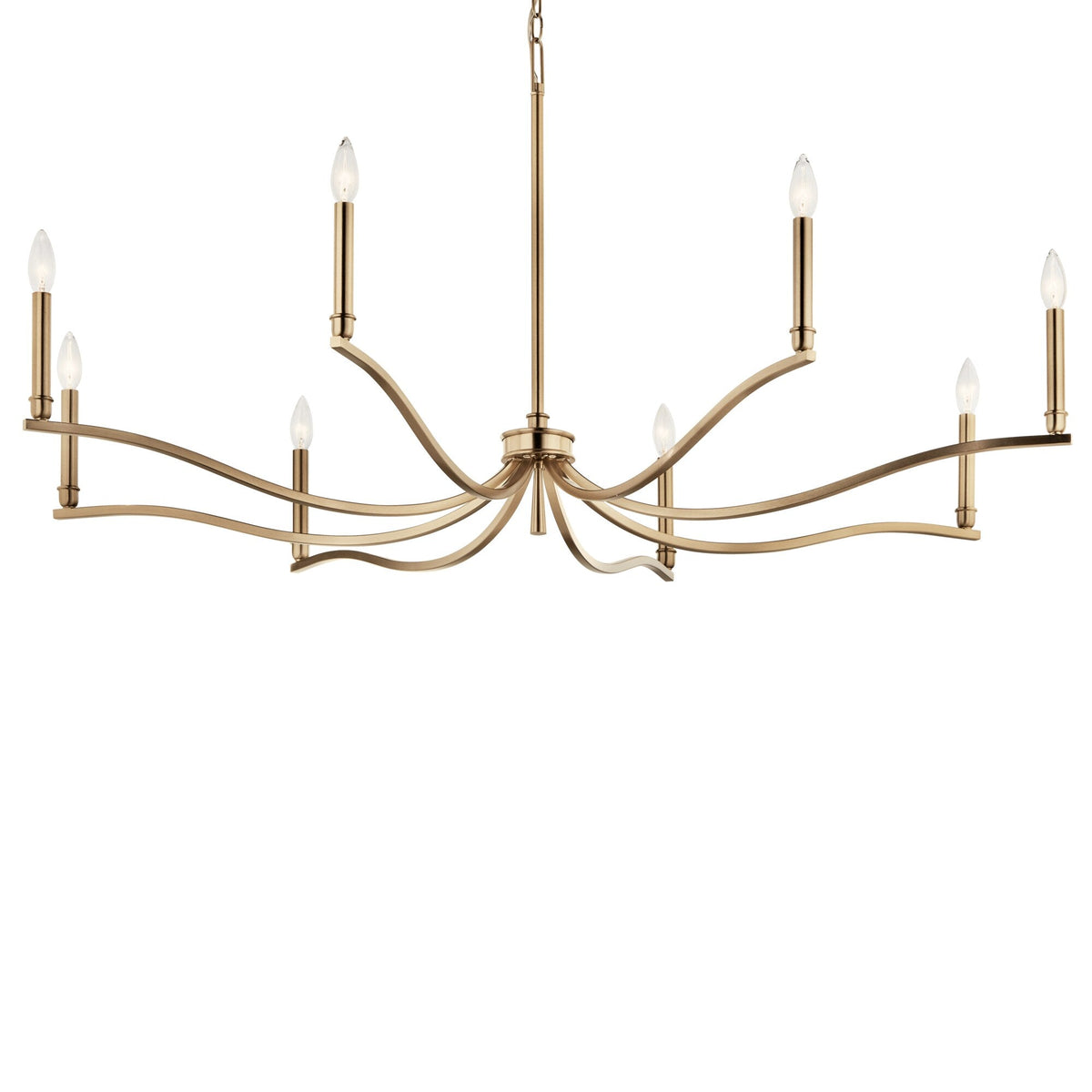 Kichler Malene 8-Light Gold Traditional Bare Bulb Chandelier