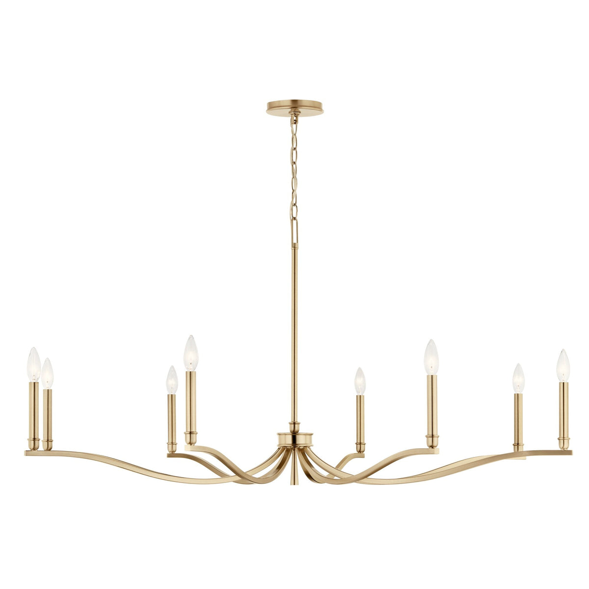 Kichler Malene 8-Light Gold Traditional Bare Bulb Chandelier