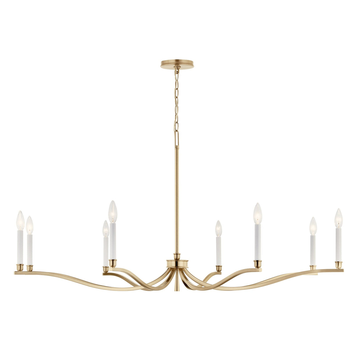 Kichler Malene 8-Light Gold Traditional Bare Bulb Chandelier