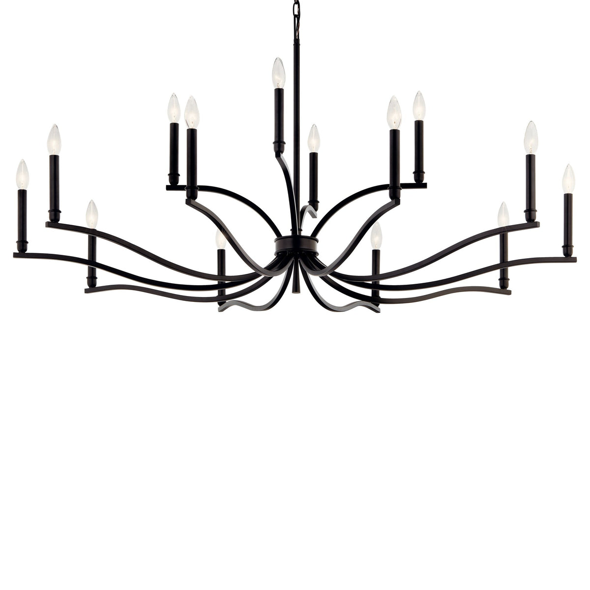 Kichler Malene 14-Light Black Traditional Bare Bulb Chandelier