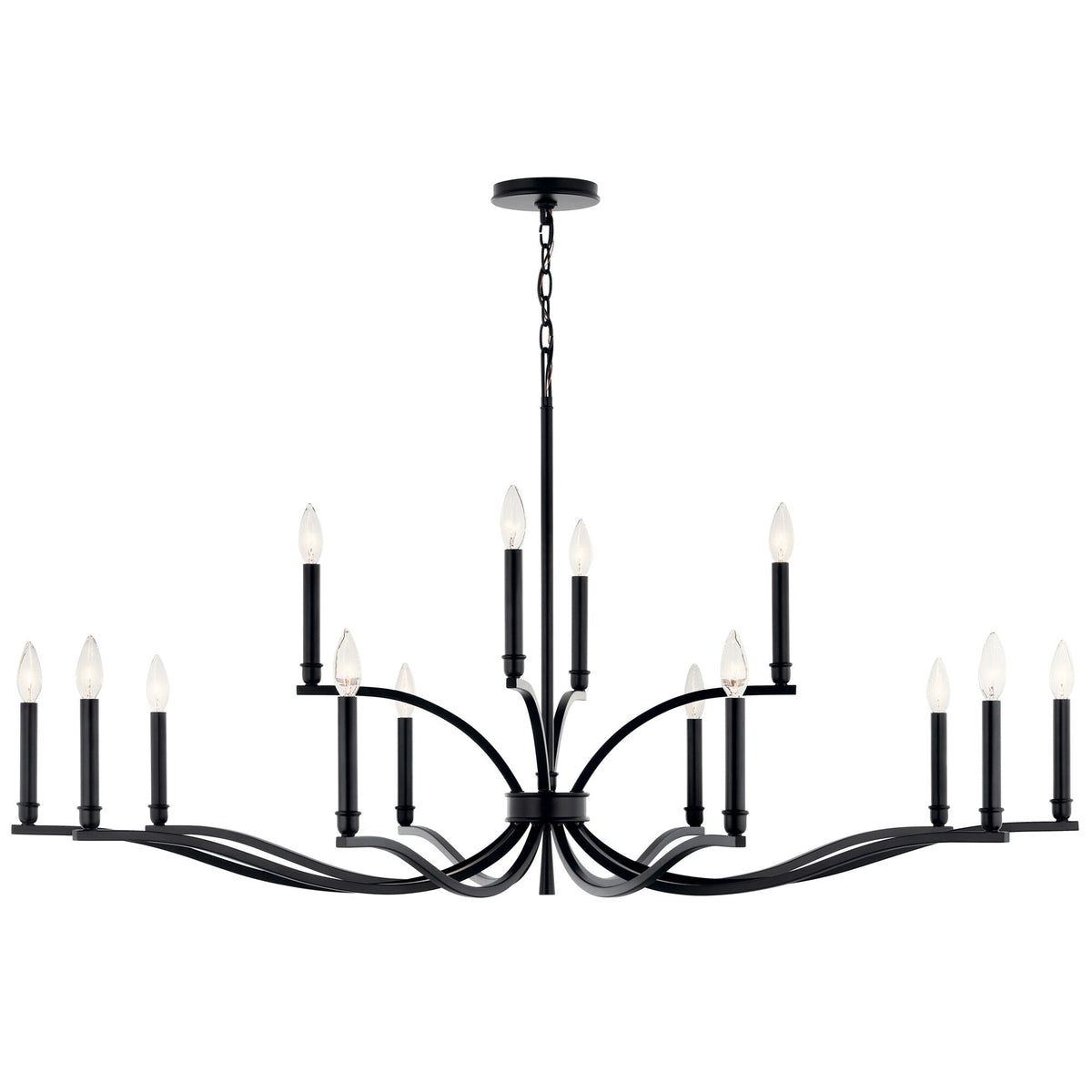 Kichler Malene 14-Light Black Traditional Bare Bulb Chandelier