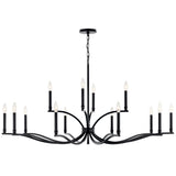 Kichler Malene 14-Light Black Traditional Bare Bulb Chandelier