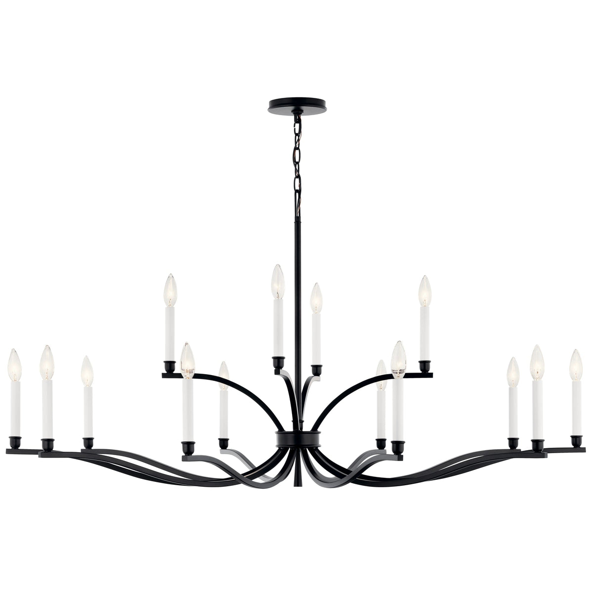 Kichler Malene 14-Light Black Traditional Bare Bulb Chandelier