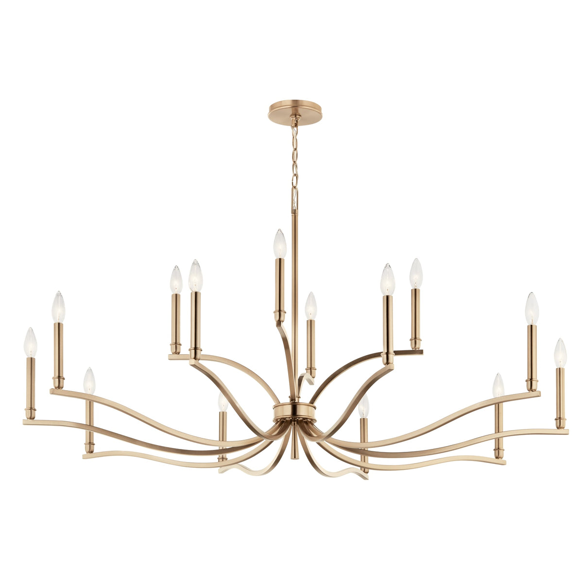 Kichler Malene 14-Light Gold Traditional Bare Bulb Chandelier