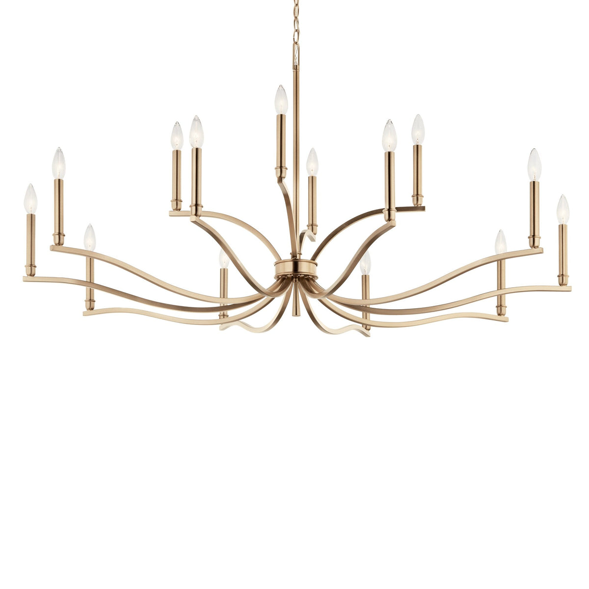 Kichler Malene 14-Light Gold Traditional Bare Bulb Chandelier