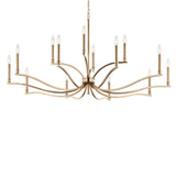 Kichler Malene 14-Light Gold Traditional Bare Bulb Chandelier