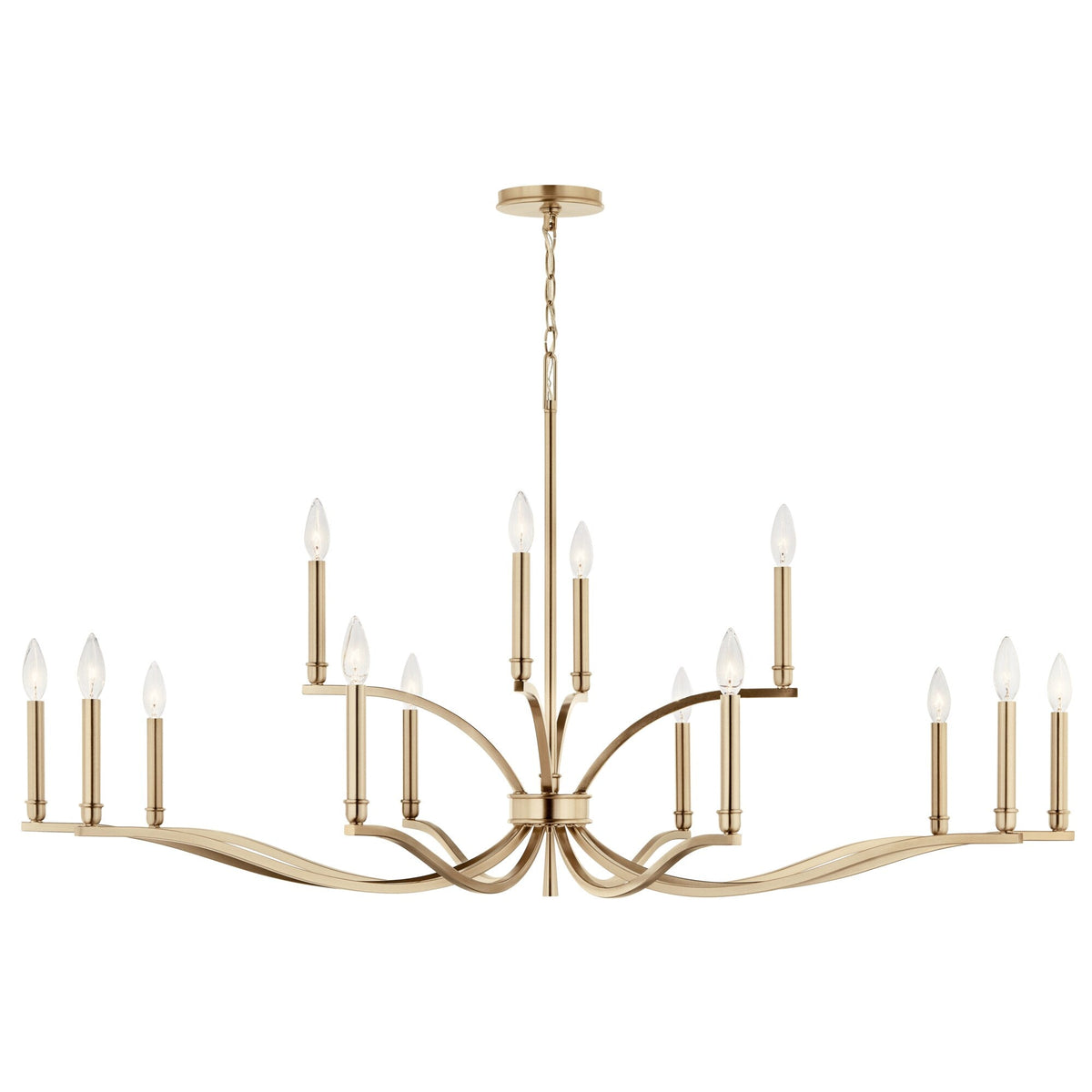 Kichler Malene 14-Light Gold Traditional Bare Bulb Chandelier