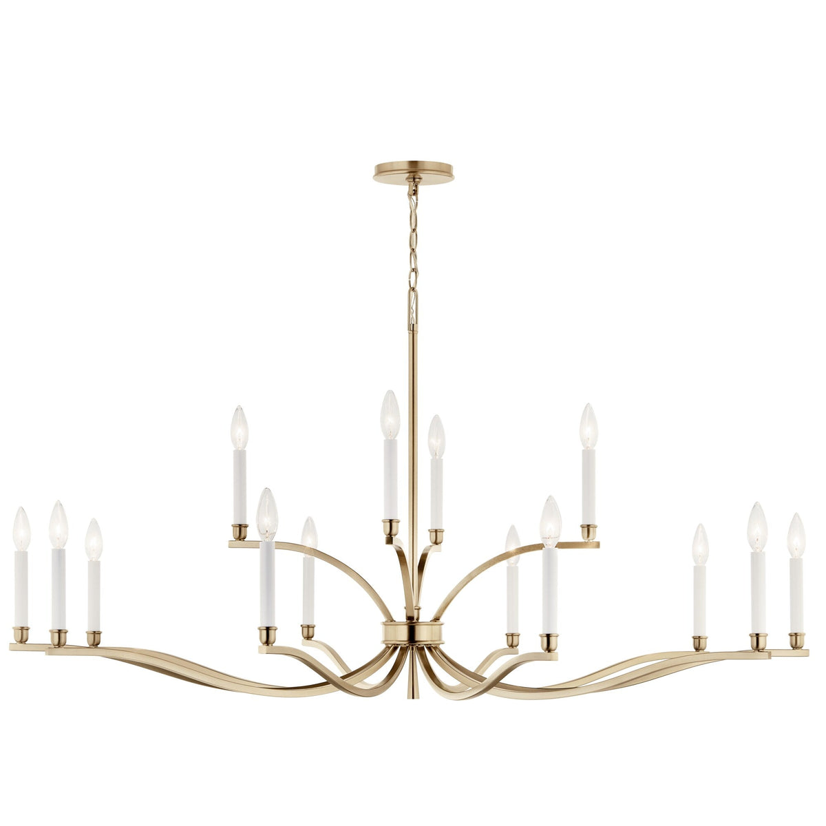 Kichler Malene 14-Light Gold Traditional Bare Bulb Chandelier