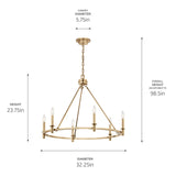 Kichler Carrick 6-Light Gold Traditional Bare Bulb Chandelier