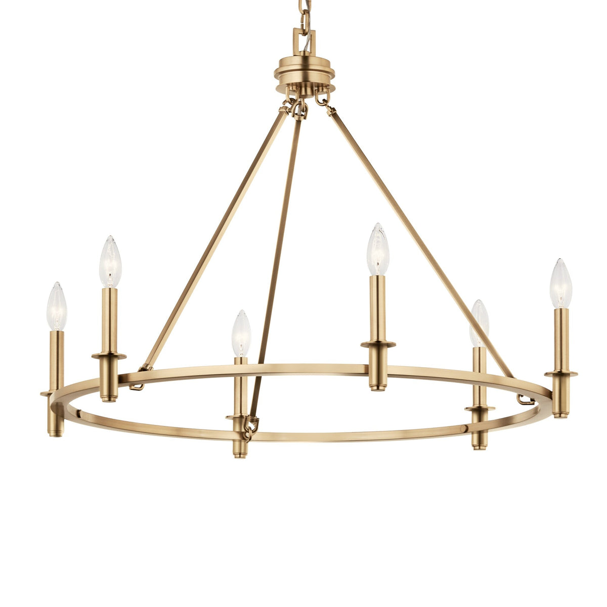 Kichler Carrick 6-Light Gold Traditional Bare Bulb Chandelier