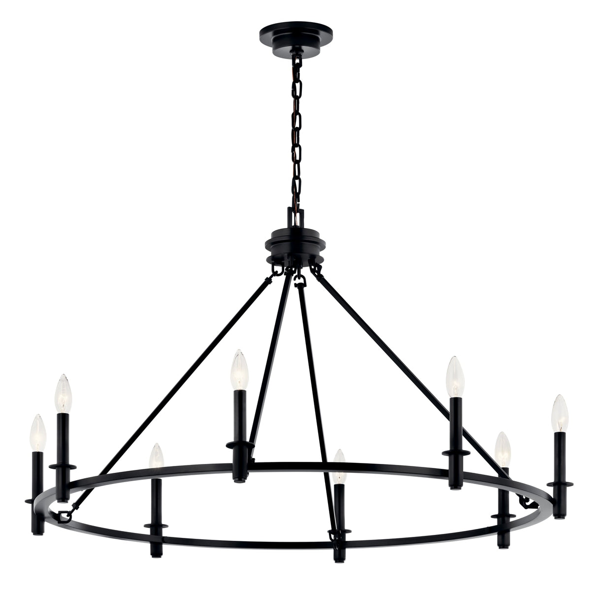 Kichler Carrick 8-Light Black Traditional Bare Bulb Chandelier