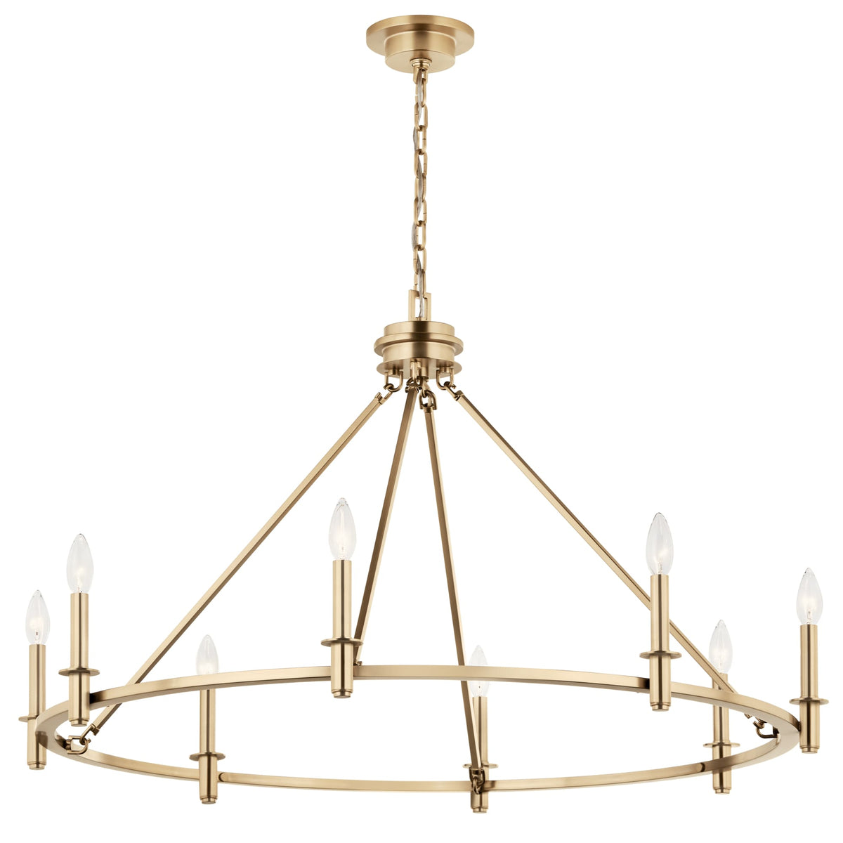 Kichler Carrick 8-Light Gold Traditional Bare Bulb Chandelier