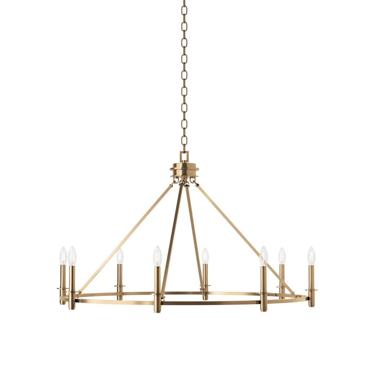 Kichler Carrick 8-Light Gold Traditional Bare Bulb Chandelier