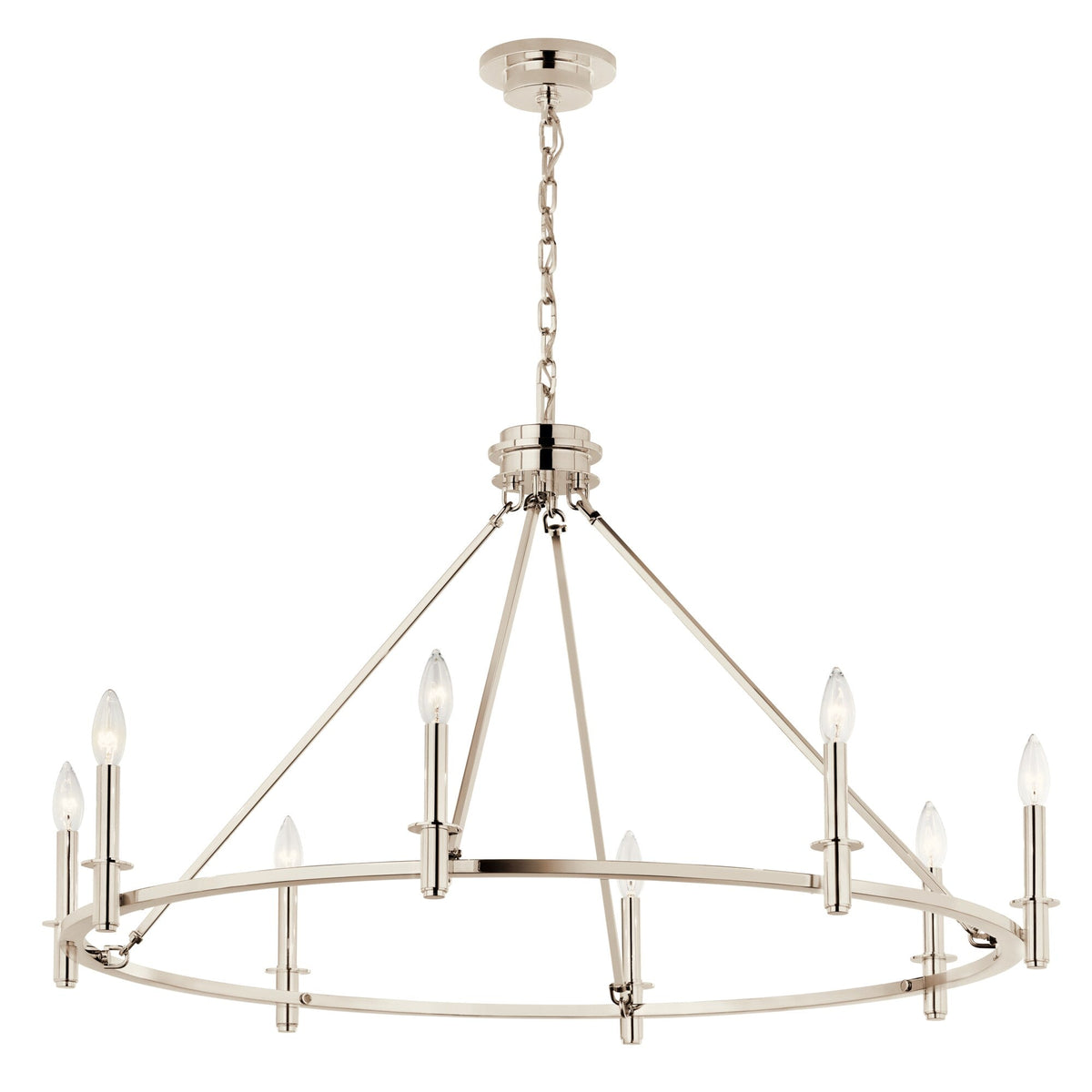 Kichler Carrick 8-Light Polished Nickel Traditional Bare Bulb Chandelier