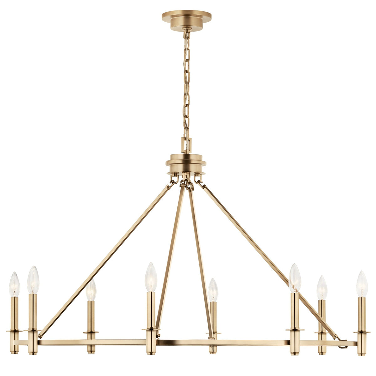 Kichler Carrick 8-Light Gold Traditional Bare Bulb Chandelier
