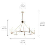 Kichler Carrick 8-Light Polished Nickel Traditional Bare Bulb Chandelier