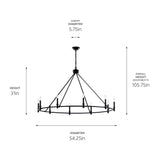 Kichler Carrick 10-Light Black Traditional Bare Bulb Chandelier
