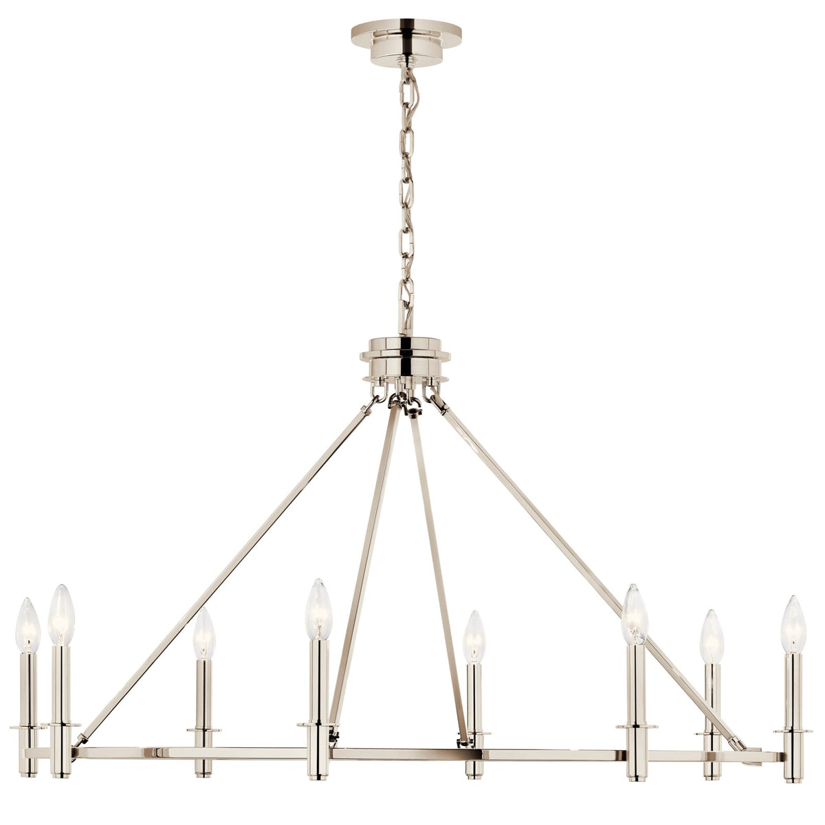 Kichler Carrick 8-Light Polished Nickel Traditional Bare Bulb Chandelier