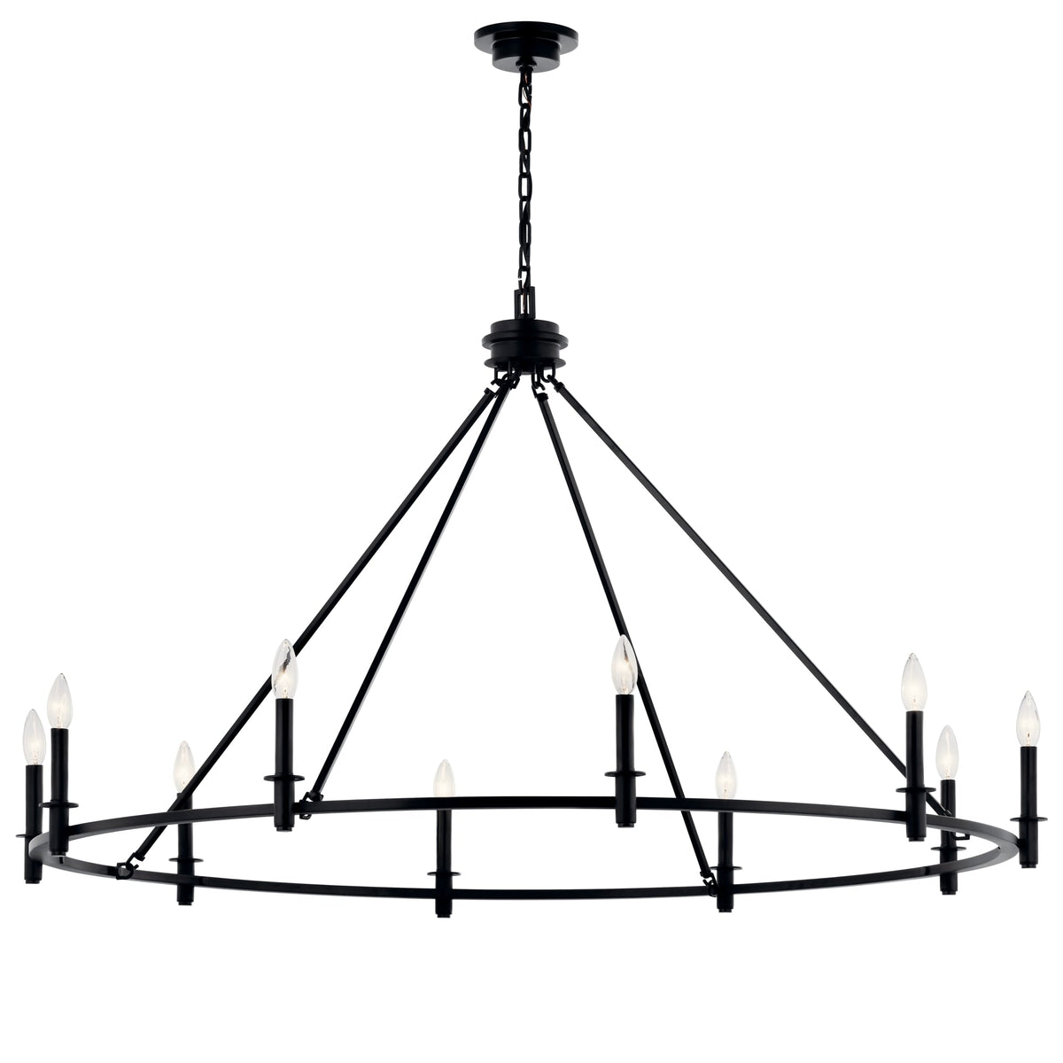 Kichler Carrick 10-Light Black Traditional Bare Bulb Chandelier