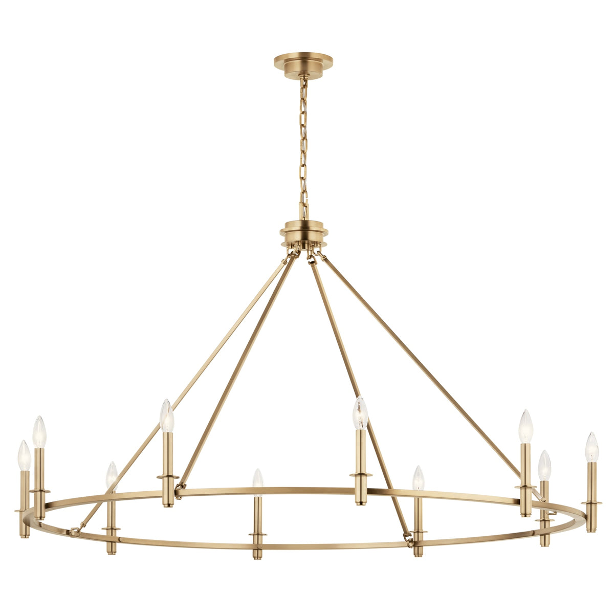 Kichler Carrick 10-Light Gold Traditional Bare Bulb Chandelier