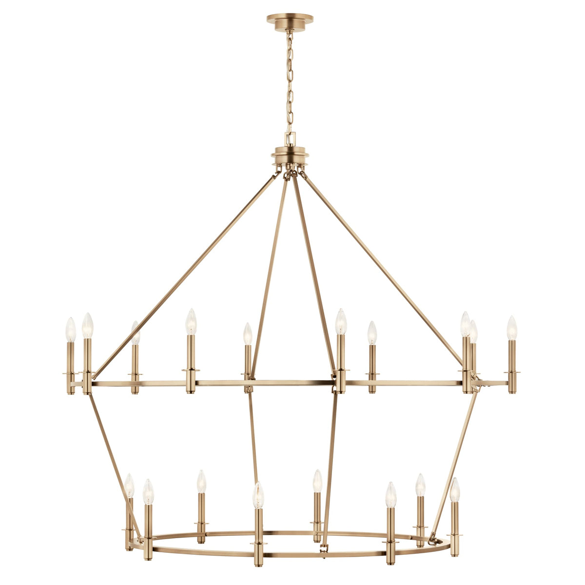 Kichler Carrick 18-Light Gold Traditional Bare Bulb Chandelier