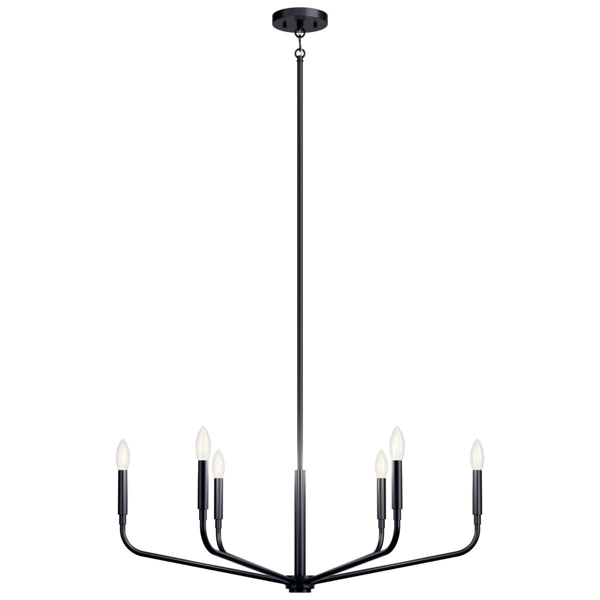 Kichler Madden 6-Light Black Modern/Contemporary Bare Bulb Chandelier